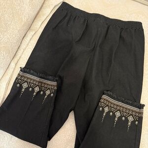 Alfred Dunner Ladies Pants Black Denim Sz 14P